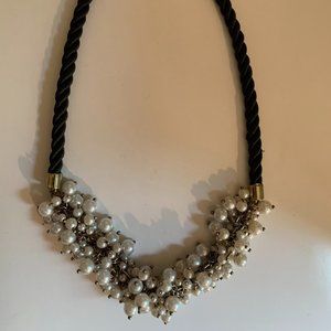 clustered pearl statement necklace